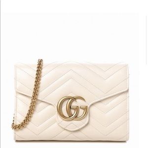 GG CALFSKIN MATELASSE GG MARMONT WALLET ON CHAIN